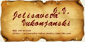 Jelisaveta Vukonjanski vizit kartica